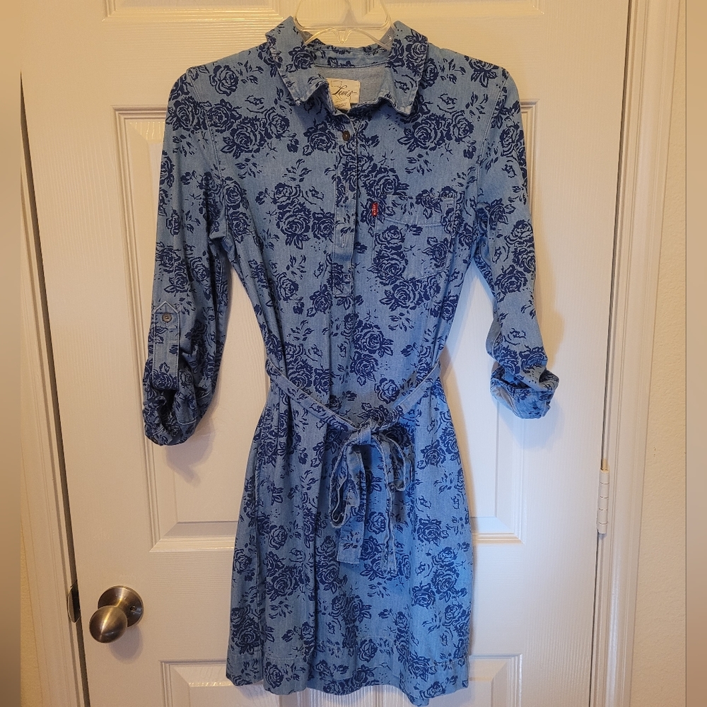 Levi's Denim Dress with Floral Pattern